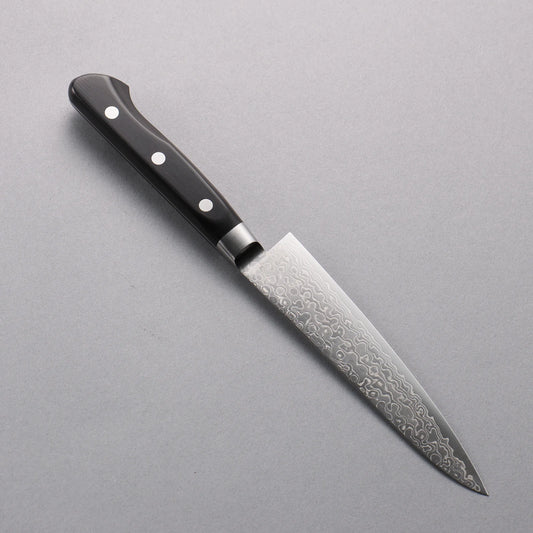 Seisuke AUS10 45 Layer Damascus Migaki Finished Petty-Utility 135mm Black Pakka wood Handle