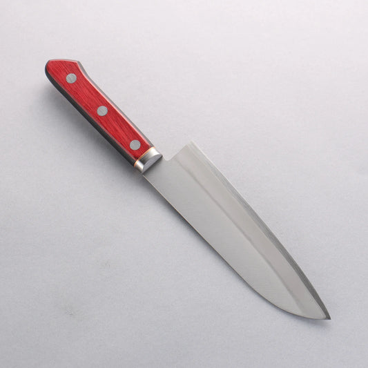 Seisuke Blue Super Migaki Finished Santoku 170mm Red and Black Pakka wood Handle