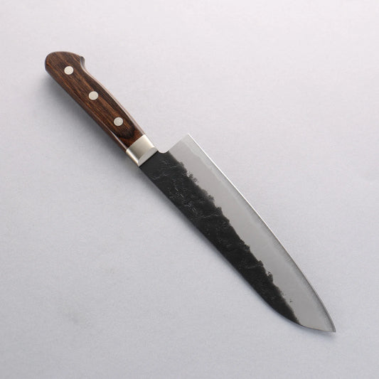 Seisuke Blue Super Black Santoku 180mm Brown Pakka wood Handle - Only one left