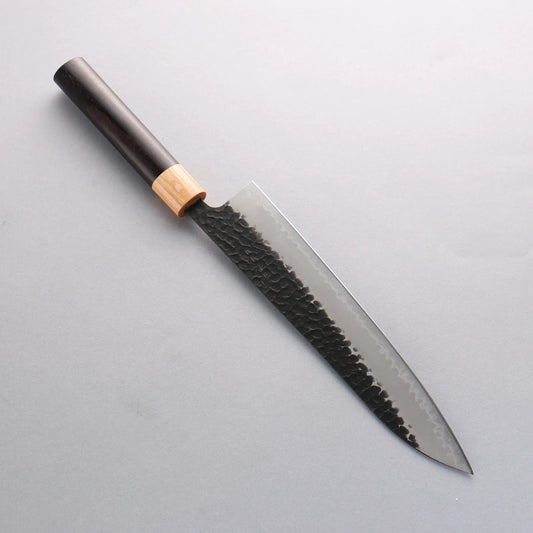 Seisuke Shitan Blue Super Hammered Kurouchi Gyuto 240mm Shitan Handle