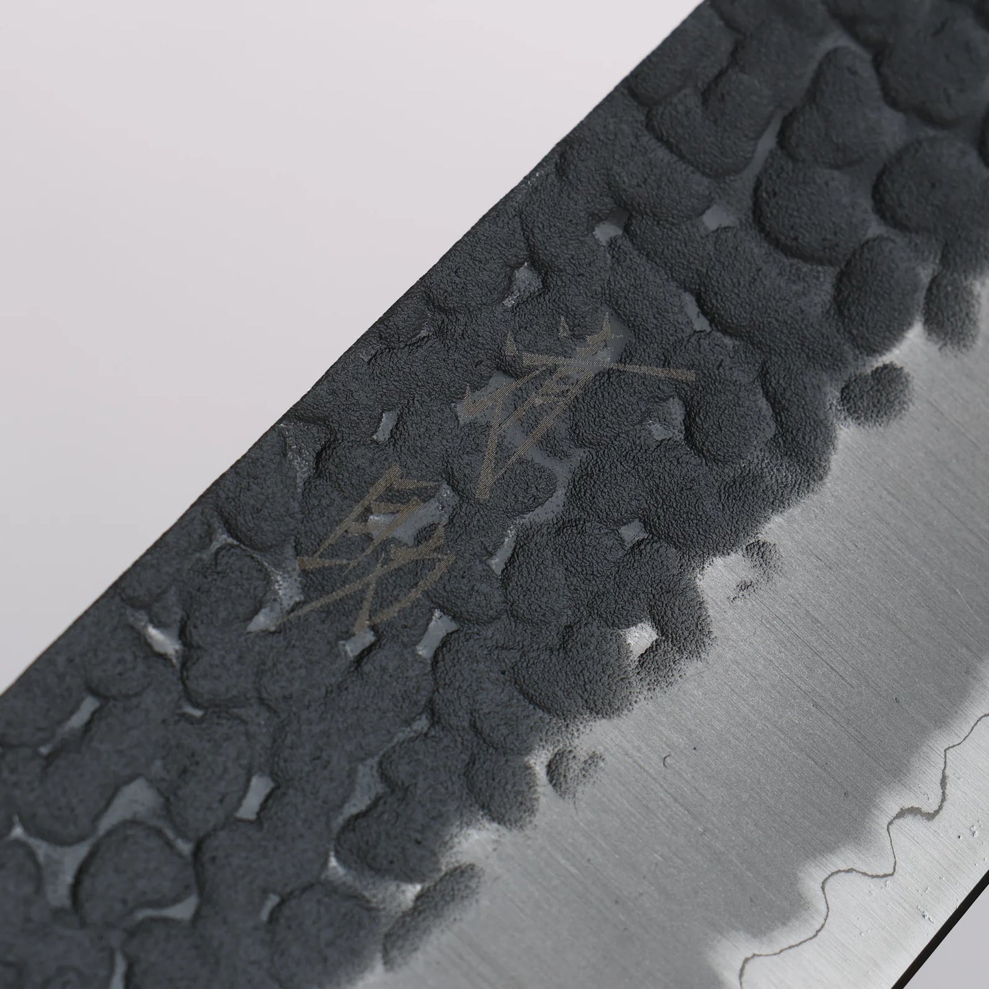 Seisuke Shitan Blue Super Hammered Kurouchi Gyuto 240mm Shitan Handle