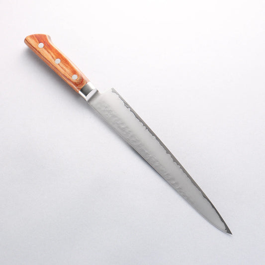 Sakai Takayuki VG5 Hammered Sujihiki 240mm Brown Pakka wood Handle