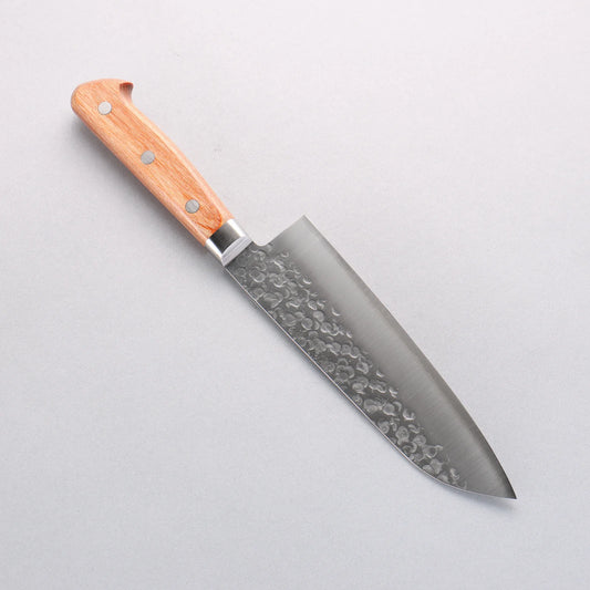 Takamura Knives Chromax Steel Hammered Santoku 170mm with Brown Pakka wood Handle