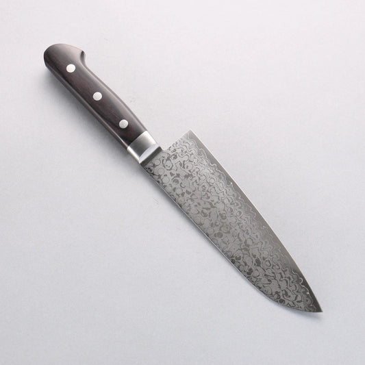 Seisuke VG10 8 Layer Damascus Migaki Finished Santoku 165mm Black Pakka wood Handle