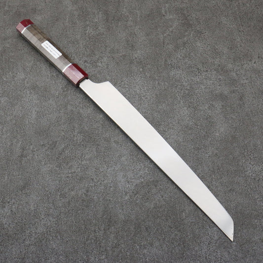 Sakai Takayuki Ginryu Honyaki Swedish Steel Mirrored Finish Sakimaru Yanagiba 300mm Stabilized wood Handle with Sheath - Only one left