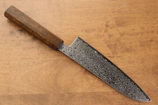Seisuke ZA-18 Mirrored Finish Damascus Santoku 180mm Oak Handle