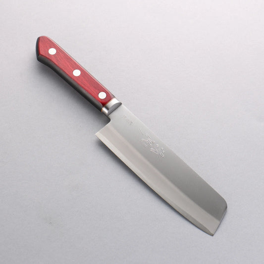 Seisuke Blue Super Migaki Finished Usuba 160mm Red and Black Pakka wood Handle