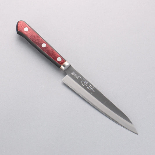 Seisuke Blue Super Migaki Finished Petty-Utility 145mm Red and Black Pakka wood Handle