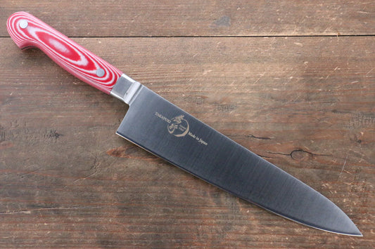 Sakai Takayuki Grand Chef Grand Chef Swedish Steel-stn Gyuto 210mm Red Micarta Handle